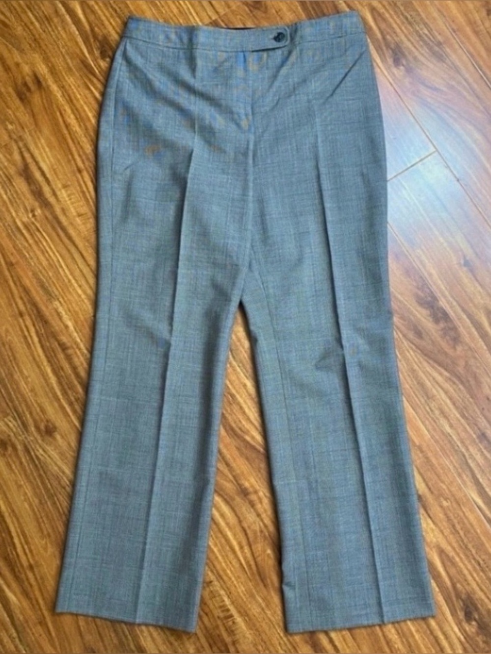 Jones New York Womens Taupe Plaid Stretch High Waist Trouser Size 10P Classic